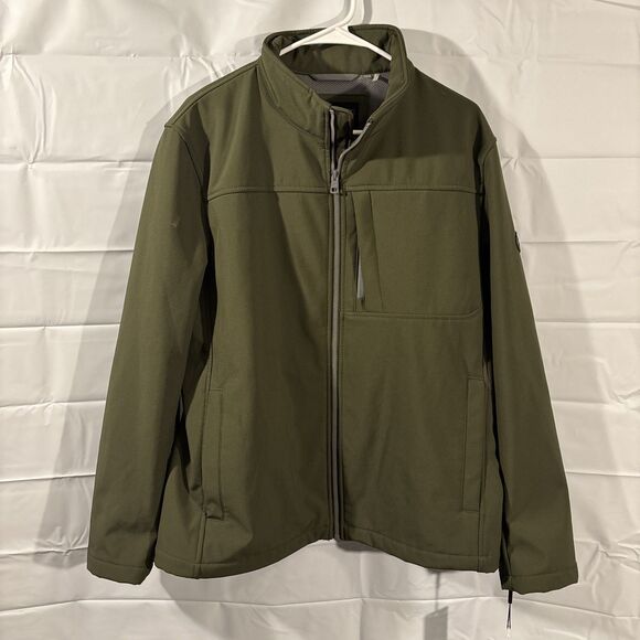 Calvin Klein Water Resistant, Windbreaker Jacket Mens Large Olive Green Full Zip - Picture 1 of 12
